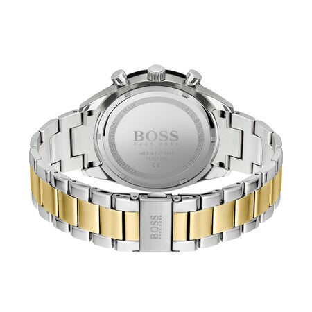 BOSS Santiago Chronographic Date Bracelet Strap silver/gold/green