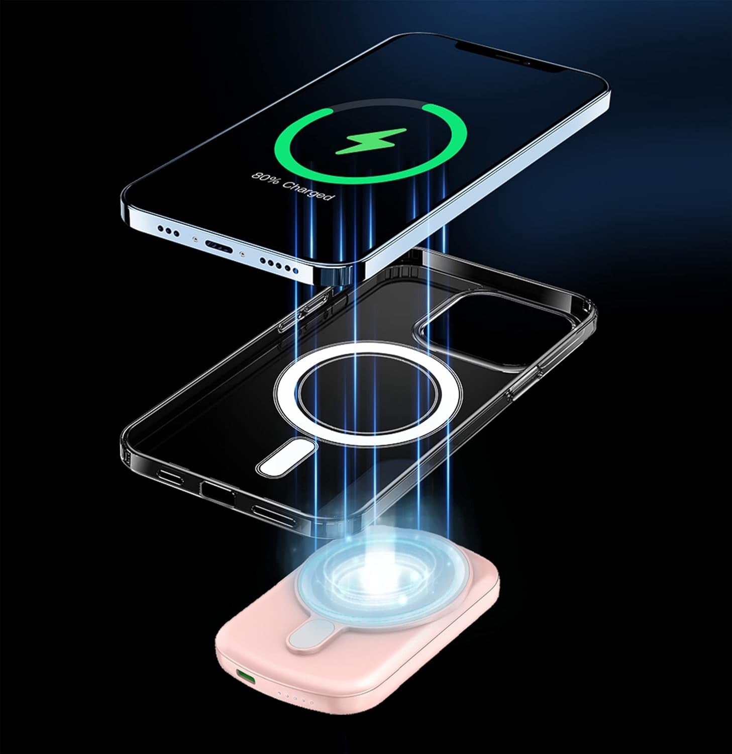 Power Bank, 10000Mah Wireless Portable Charger 18W Fast Charging 20W Quick Charge with Type C Cable Battery Pack for Iphone 17/16/15/14/13/12 Series