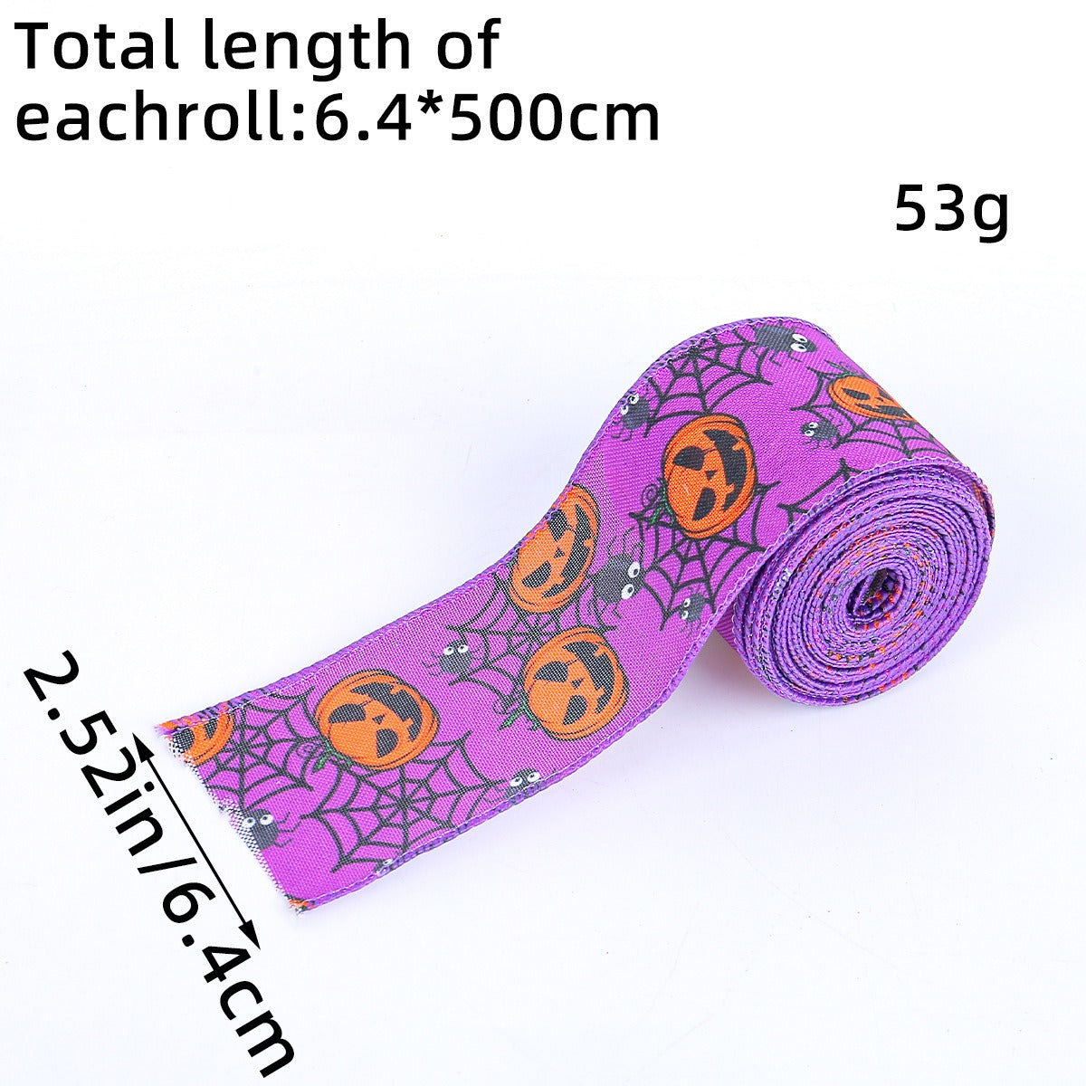 Creative Halloween ribbon checkered pumpkin ribbon Christmas tree decoration ribbon
