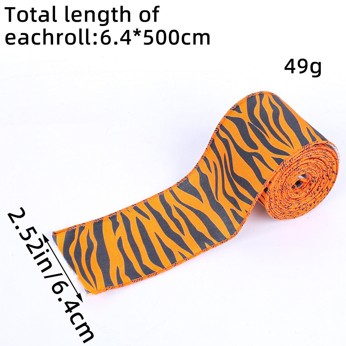 Creative Halloween ribbon checkered pumpkin ribbon Christmas tree decoration ribbon