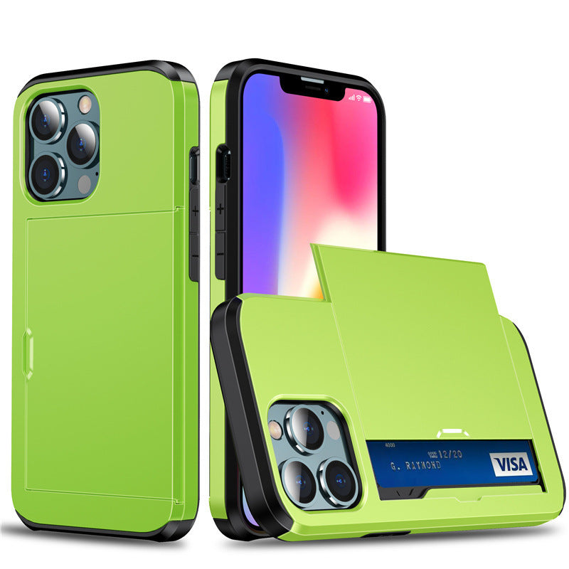 17 ProMax phone case Apple 16 slide push card insert 14 15 anti drop protective cover
