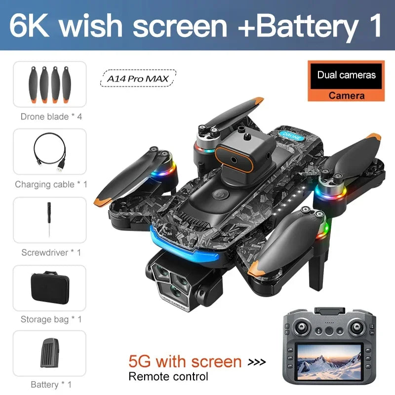 Xiaomi A14Pro max GPS Drone 8K Profesional HD Camera Obstacle Avoidance Brushless Foldable Quadcopter Optical Flow RC Dron Toys