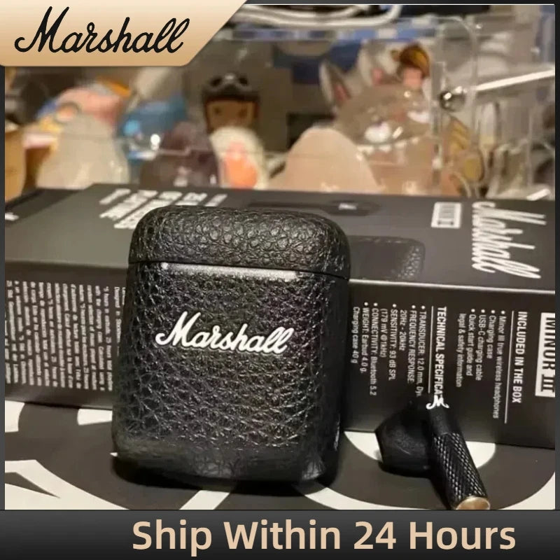 New MARSHALL MINOR III TWS Wireless Bluetooth Headset in Ear Noise Reduct Earbuds HiFi Bass Retro Music Sports Game Headphones