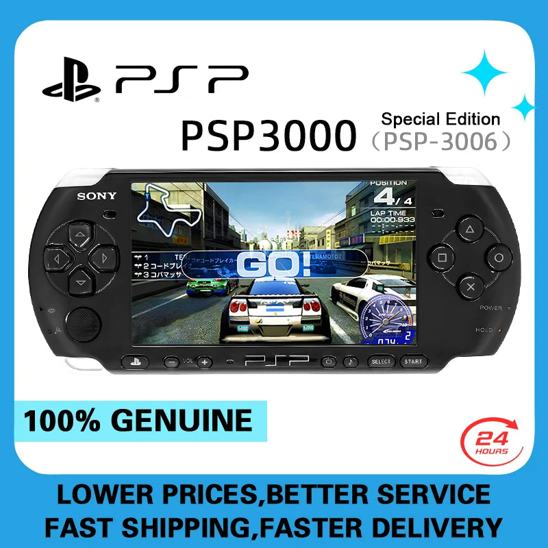 PlayStation PSP3000 Game Console (PSP-3006) PlayStation Handheld GBA Arcade Game Console+(Free Games) No UMD function